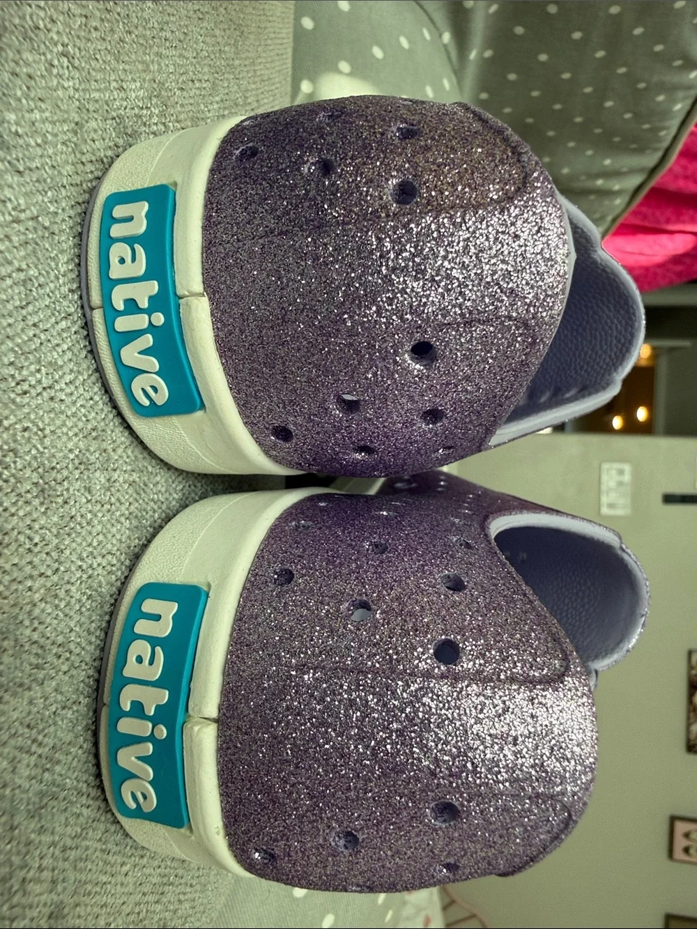 Kids Native Purple Glitter Jefferson Shoes
